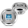 Lanzar Altoparlanti marini a 2 vie da 5,25, altoparlanti impermeabili per barche e UTV da 400 W, cono in polipropilene, tweeter a cupola, impedenza 4 Ohm, include griglie, guarnizione di montaggio e