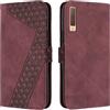 OKZone Cover per Samsung Galaxy A7 2018/A750, Custodia in Pelle Samsung A7 2018/A750, Cover a Libro Galaxy A7 2018/A750 Magnetica Portafoglio Folio PU Pelle Flip Caso con Wallet Case Cover (Rosso)