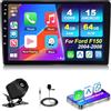 Motorsi Carplay Autoradio per Ford F-150 2004-2008 con Android Auto, 4GB+64GB Bluetooth Car Stereo Schermo con GPS Navigation WiFi EQ RDS/FM SWC USB Canbus Schermo Diviso + AHD/CVBS Telecamera