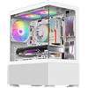 IONZ KZ-V Mini Aether PC Gaming case M/ATX vetro temperato con accesso massimo a tutti i componenti include 3 x 120mm ARGB Fan - Bianco