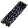 NFHK NGFF NVME M-Key PCI Express a SATA 3.0 6Gbps 5 porte adattatore convertitore disco rigido scheda di estensione JMB585 2280