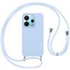 Vauki Custodia per Xiaomi Redmi Note 14 4G Global Cover con Cordino,Blu Silicone Antiurto TPU Morbido Case Corda Collana Necklace Regolabile Stylish con Catena Ultra SottileCover,Blu