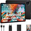 Dghrti 11 Pollici da Touch Android Tablet, 8000mAh 256GB ROM+24 GB RAM, Grigio
