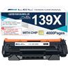 LCL 139X Nero Cartucce di Toner Compatibile per HP 139A W1390A 139X W1390X (Con Chip) Compatibile per HP LaserJet Pro 3002 3002dn 3002dw 3002fdw MFP 3102 3102fdn 3102fdw Printer(1-Pack)