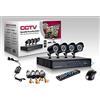 OISE ART STORE Trade Shop - Kit Videosorveglianza Ccd Dvr 4 Canali Telecamera Infrarossi Ir 24 LED LAN 3g