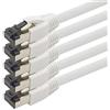 1aTTack.de 1,5m Cat 8 Cavo di Rete Cat8 Bianca - 5 Pezzi Cat.8 LAN 2000 MHz 40 Gbit s 40GBase-T Poe+ Cavo Patch Ethernet LSZH - 5 x 1,5 Metro Bianca