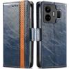 Generico DayQiQiPu Cover per Realme GT Neo 5/5 SE (6,74 Pollici) Custodia in pelle PU con Patchwork Guscio Protettiva Anti-Skimming Custodia Portafoglio Flip Caso Business, Blu