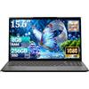 Bouzerara 15.6 Pollici Pc Portatile, Processore Core 8100Y (3.4GHz),Computer Portatile 8GB RAM 256GB SSD, Notebook Schermo IPS FHD 1920x1080, WiFi 5, Mini HDMI, USB-3.0, Type-C, Ideale per Studenti e Lavoro