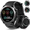 Soudorv Smartwatch Uomo Militare, Orologio Smartwatch 1.43 con Chiamate Bluetooth, 100+ Modalità Sportive, Batteria 1000 mAh, Monitoraggio Sonno e Cardiofrequenzimetro, Torcia e Bussola per IOS/Android
