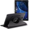 ebestStar - Cover per Samsung Galaxy Tab A6 A 10.1 (2018, 2016) T580 T585, Custodia Protezione Rotazione 360, Pelle PU, Nero + Vetro Temperato