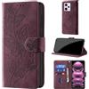 CaseGla Cover per Xiaomi Redmi Note 12 Pro 5G / Poco X5 Pro 5G, Borgogna | Blocco RFID, Portafoglio Pelle PU, Flip Libro, Porta Carte, Magnetica Libretto, Antiurto Protezione Completa