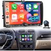 Techschermo 4+64G Autoradio Android per Volkswagen Golf Passat Jetta Tiguan Polo Touran Seat Skoda, CarPlay Android Auto Wireless, Display Touchscreen, DSP, GPS, WiFi, Telecamera Retromarcia, Plug & Play Radio