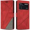 SONWO Cover per Xiaomi Poco M4 PRO 4G Custodia, Flip Caso in PU Pelle Case Cover Premium Portafoglio Custodia per Xiaomi Poco M4 PRO 4G, Supporto Stand, Slot per Schede, Rosso