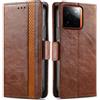 Generico DayQiQiPu Cover per Realme GT 7 Pro (6,78 Pollici) Custodia in pelle PU con Patchwork Guscio Protettiva Anti-Skimming Custodia Portafoglio Flip Caso Business, Marrone