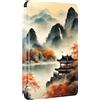 SGKITM Cover per Kindle Paperwhite 2018 Edizione Custodia PU Pelle Silicone TPU Flip Foresta Acqua Leggero Pattern Case Auto Svegliati o Sonno Magnetico Sottile Shell per Kindle Paperwhite 4 (Colore 2)