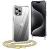 OLEPHY Trasparente Cover con Cordino per iPhone 15 Pro Max 6,7'', Yellow | Custodia con Collana, Regolabile e Rimovibile,[Antiurto] [AntiGraffio] Case con Laccio Tracolla,