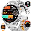 SUNKTA Orologio intelligente da uomo Militare 1000 mAh grande batteria 1,7 HD Bluetooth chiamate per iOS Android Smartwatch Sportive fitness,Monitoraggio della salute,sonno,3 braccialetti,Argento