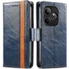 Generico DayQiQiPu Cover per Realme GT 6/6T (6,78 Pollici) Custodia in pelle PU con Patchwork Guscio Protettiva Anti-Skimming Custodia Portafoglio Flip Caso Business, Blu