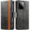 Generico DayQiQiPu Cover per Realme GT 7/7T (6,78 Pollici) Custodia in pelle PU con Patchwork Guscio Protettiva Anti-Skimming Custodia Portafoglio Flip Caso Business, Nero