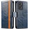 Generico DayQiQiPu Cover per Realme GT Neo2/Neo 3T (6,62 Pollici) Custodia in pelle PU con Patchwork Guscio Protettiva Anti-Skimming Custodia Portafoglio Flip Caso Business, Blu