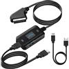 KUYiA Convertitore da scart a HDMI con cavo HDMI e scart, adattatore audio audio di alta qualità Full HD 720P/1080P, adattatore SCART in HDMI per proiettore HDTV STB VHS Xbox PS3 lettore Blu-ray DVD