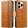 Generico DayQiQiPu Cover per Realme 15T (6,57 Pollici) Custodia in pelle PU con Patchwork Guscio Protettiva Anti-Skimming Custodia Portafoglio Flip Caso Business, Cachi
