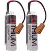 DCYNXC 2 pezzi ER6V/3.6V 2400mAh PLC batteria al litio per Toshiba er6vc119a er6vc119b er6v 3.6v batteria al litio con spina marrone