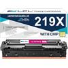 LCL 219X (Con CHIP) Magenta Cartucce di Toner Compatibile per HP 219X 219A | W2193X Sostituzione per HP Color LaserJet Pro MFP 3302FDW 3302SDW 3302FDN 3302FDNG 3302FDWG 3302SDWG 3202DW 3202DN(1-Pack)