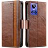 Generico DayQiQiPu Cover per Realme GT Neo3 (6,7 Pollici) Custodia in pelle PU con Patchwork Guscio Protettiva Anti-Skimming Custodia Portafoglio Flip Caso Business, Marrone