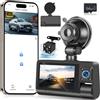 NHOPEEW Dash Cam anteriore e posteriore 1080P + 720P - WiFi Car Dash Cam Supporto APP di controllo - Dash Cam con schermo da 3 pollici G-Sensor/Loop Recording/Night Vision + 64G SD Card