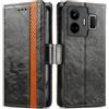 Generico DayQiQiPu Cover per Realme GT Neo 5/5 SE (6,74 Pollici) Custodia in pelle PU con Patchwork Guscio Protettiva Anti-Skimming Custodia Portafoglio Flip Caso Business, Nero
