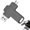 Ailah Chiavetta USB C da 128 GB, doppia connessione USB-A e Type-C 3.2, memoria USB girevole in metallo grigio per archiviazione portatile, trasferimento di file e uso quotidiano