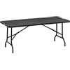 Outsunny Tavolo da Giardino Pieghevole 180x75.5x73cm in Grigio Scuro
