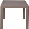 Este Tavolo Quadrato da Esterno 80x80 cm in plastica PP, Effetto Rattan, Tortora, Esté
