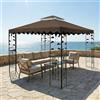 MINGPINHUIUS Tetto di ricambio per gazebo impermeabile 3 x 3, design a doppio strato con protezione UV e ventilazione, adatto per molti gazebo da 3 x 3 m e gazebo da giardino (caffè)