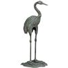 Relaxdays Statua a Forma di Gru, 75 x 35 x 22 cm, Decorazione da Giardino, Resistente alle Intemperie e al Gelo, Verde
