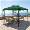 MINGPINHUIUS Tetto di ricambio, impermeabile, a doppia strato, con protezione UV e ventilazione, adatto a molti gazebo per barbecue e gazebo da giardino di 3 x 3 m (verde scuro)
