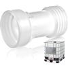 AOOWU Adattatore per Rubinetto da Giardino in PP, 1000L IBC Connettore Accessori, con Filettatura Esterna da S60×6, Compatibile Attacco Rapido per Tubo Acqua, Irrigazione e Pulizia