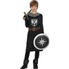 FIESTAS GUIRCA Costume Guerriero Coraggioso Medievale Bambino - Cavaliere Nero Costume Bambino Bambino 7-9 anni