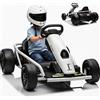 Garvee Go Kart Elettrico Per Bambini 8-12 Anni 24V, Fino a 8 Km/h, Bianco