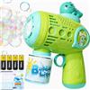 WFKKMEQ Dinosauro Pistola per Bolle, Macchina per Bolle di Sapone con Soluzione per Bollee Macchinas Automaticas per Bolles Portatile Pistole per Bolles di Sapone Automatica per Compleanno Carnevale