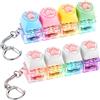 AUAUY 2PZ Portachiavi Fidget Tastiera, 4 Tasti con LED, Bianco e Colore