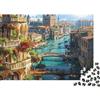 FBFNIOPZUYAw Canale di Venezia Puzzle 1000 Pezzi Carta per Adulti Scorcio Europeo Puzzle per Famiglia Relax Decorazione 70x50cm/1000pcs