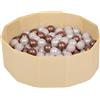 Selonis Piscina Pieghevole Con 100 Palline Colorate, Beige Chiaro:Beige Pastello/Rame/Perla