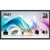 MSI PRO MP165 E6 Monitor Full HD IPS HDMI, 2x USB Type C (DP), 2 Altoparlanti