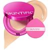 SKINTIFIC Fondotinta Cushion Con Finitura Naturale 01 Vanilla | Copertura Modulabile Da Media Ad Alta, Complesso Di Peptidi Idratanti, Texture Leggera Per Pelli Secche E Miste