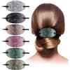 yeeplant Set di 6 fermagli per capelli in stile bohémien, con spinta, in finta pelle, ovali, per coda di cavallo, per donne e ragazze, accessori per capelli classici vintage