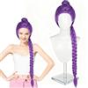 DAZZTIME Parrucca Lunga con Treccia Viola e Coda di Cavallo,Parrucca Cosplay Bambini,Parrucca Cosplay Lunga Capelli,Violas Capellis Finti Trecces,Cosplay Parrucca Donna Viola,Costume Accessori Wig