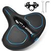 BUCKLOS Comodo cuscino extra largo per bicicletta per uomini e donne, cyclette, stazionario/peloton/spin, comodi imbottiti in schiuma, selle per bicicletta impermeabili con doppio assorbimento degli