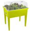 FLORUS Set da tavolo per coltivazione, aiuola rialzata per giardino o balcone, con coperchio protettivo, 26,4 x 37 x 78,0 cm, grigio/antracite